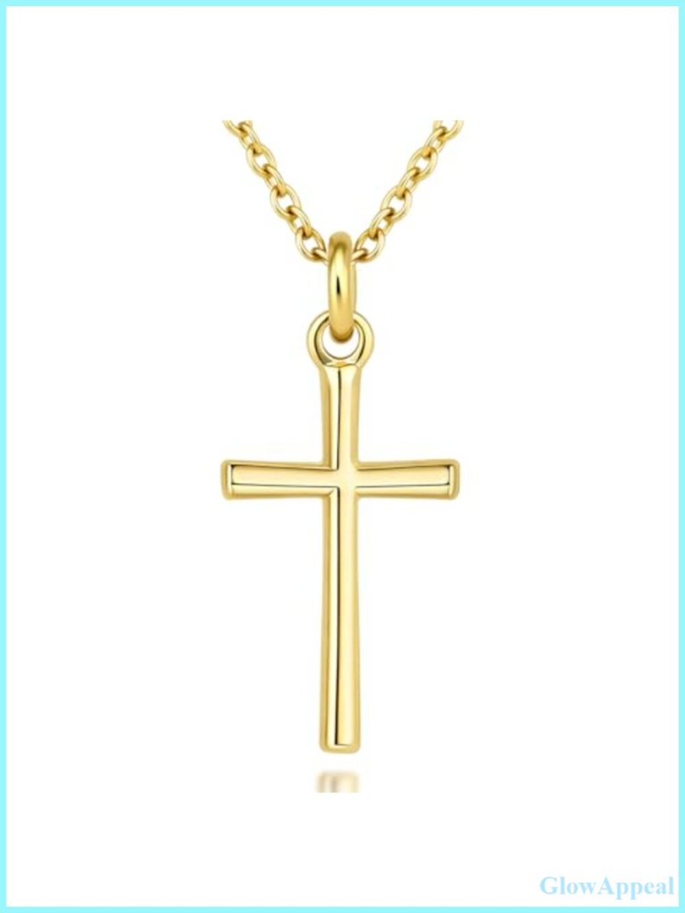 18K Gold Plated S925 Silver Cross Necklace 20 In Cable Chain